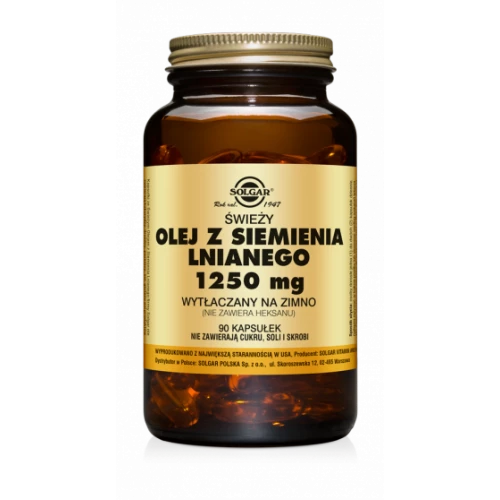 Solgar - Olej z siemienia lnianego 1250 mg - 90 kapsułek Solgar - Olej z siemienia lnianego 1250 mg - 90 kapsułek